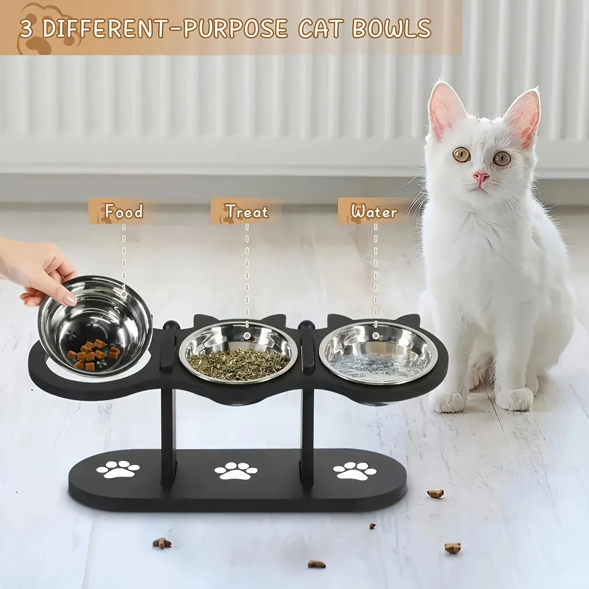 Adjustable Raised Cat Bowl