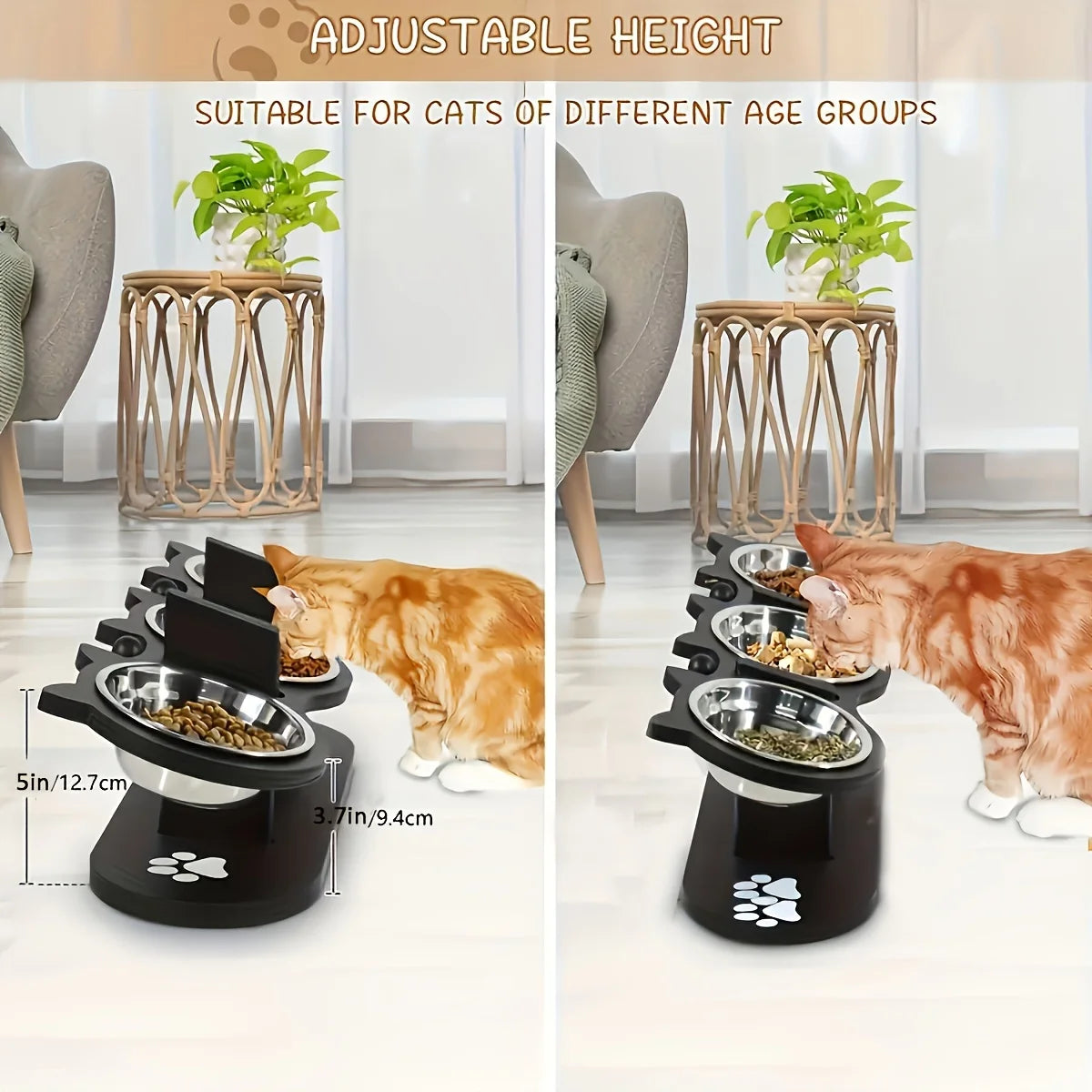 Adjustable Raised Cat Bowl