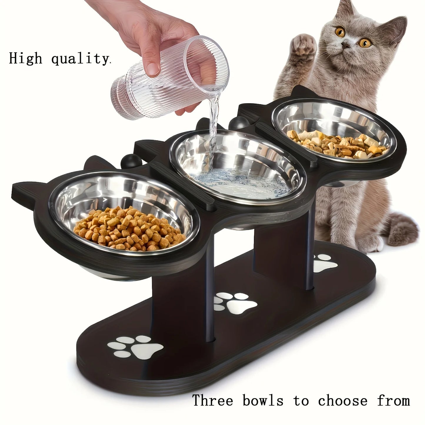 Adjustable Raised Cat Bowl